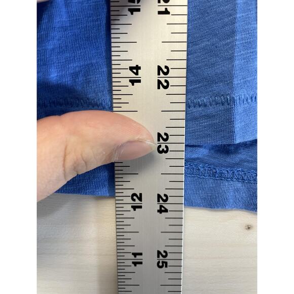 J.Crew Shirt Womens Medium Blue Vintage Cotton Slub Crewneck Short Sleeve Tee - Picture 4 of 7